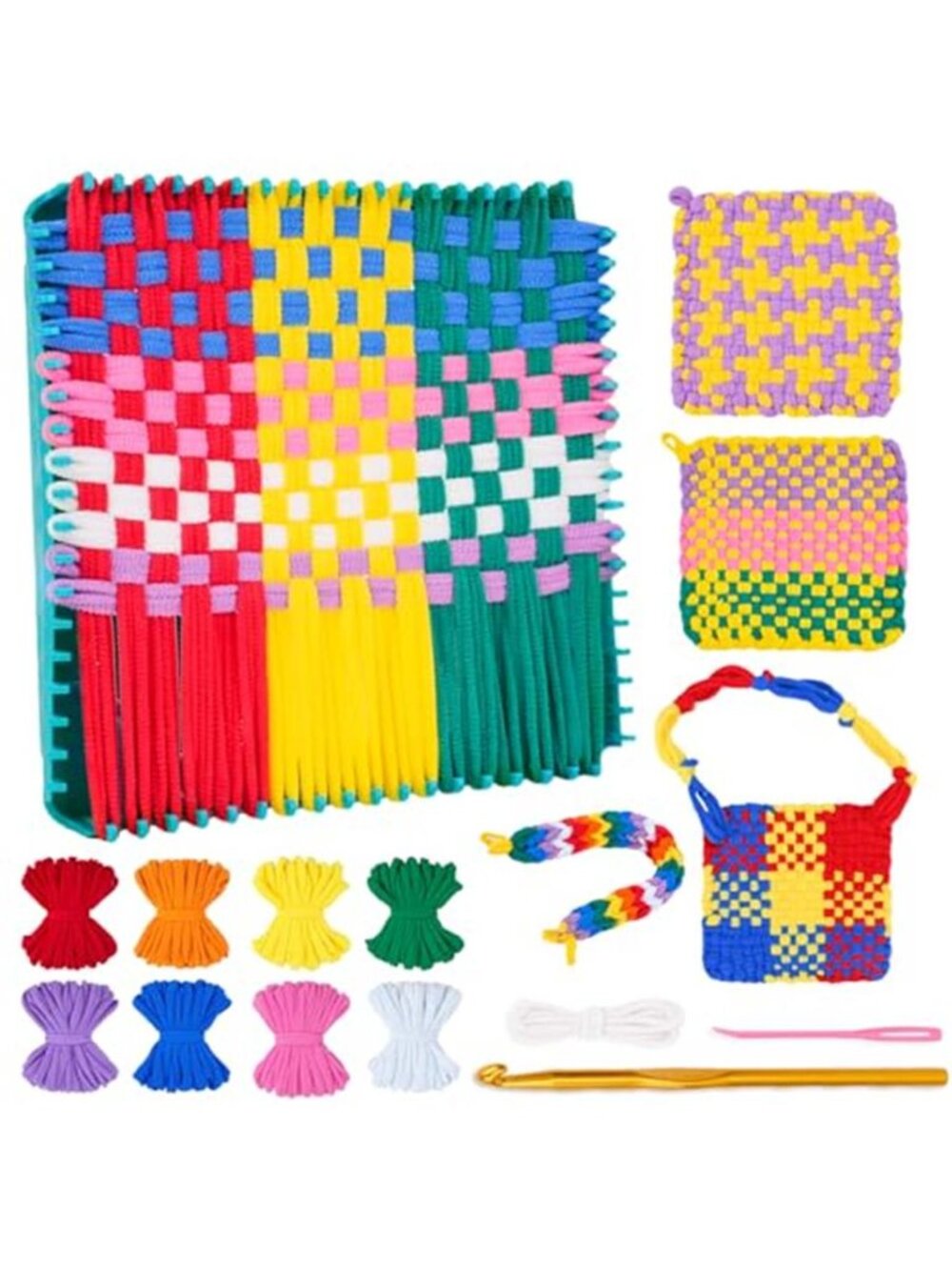 Potholder Weaving Loom Kit Kids Girls 224 Loops Beginner Knitting Craft Set